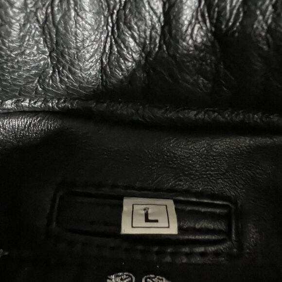 The Leather Factory Women's Black Leather Bomber Moto‎ Jacket Size Large - Picture 6 of 11